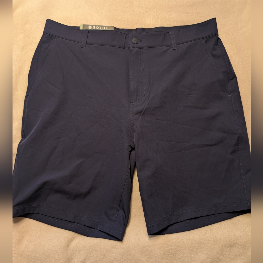 Soybu Men's Blue/ Navy Crossover Shorts Size 36